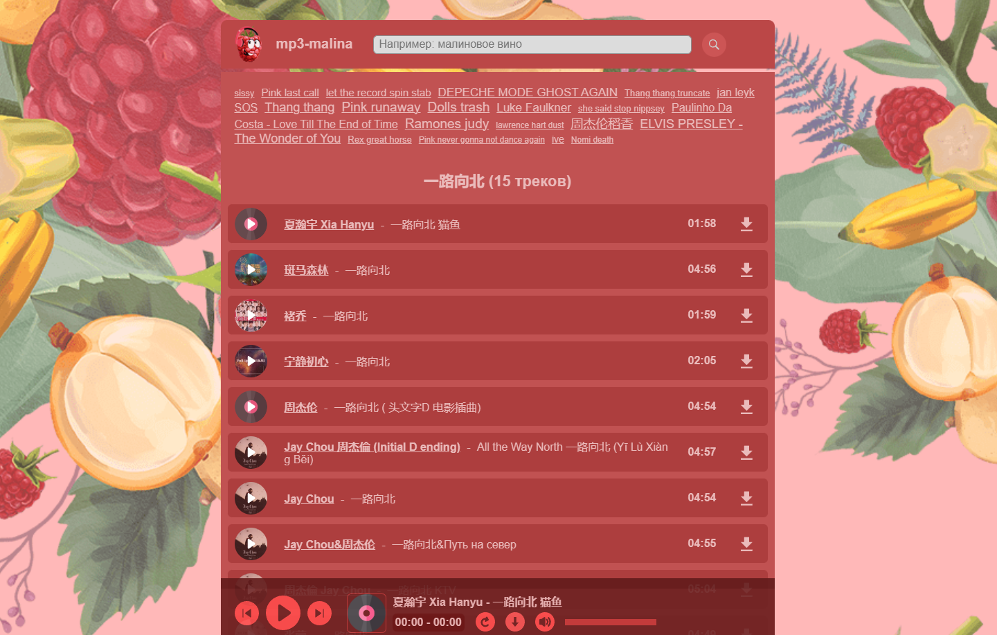 俄罗斯 mp3-malina 音乐下载网站，支持中文歌曲 第2张插图
