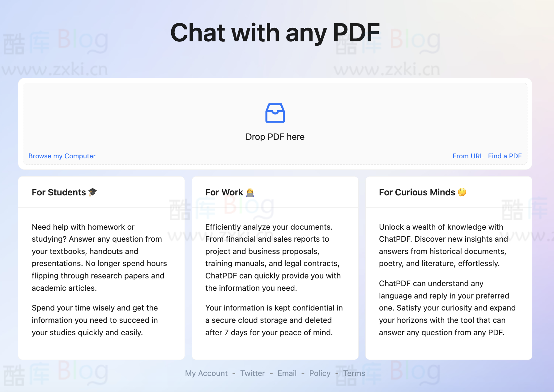 ChatPDF网站帮你阅读PDF文件