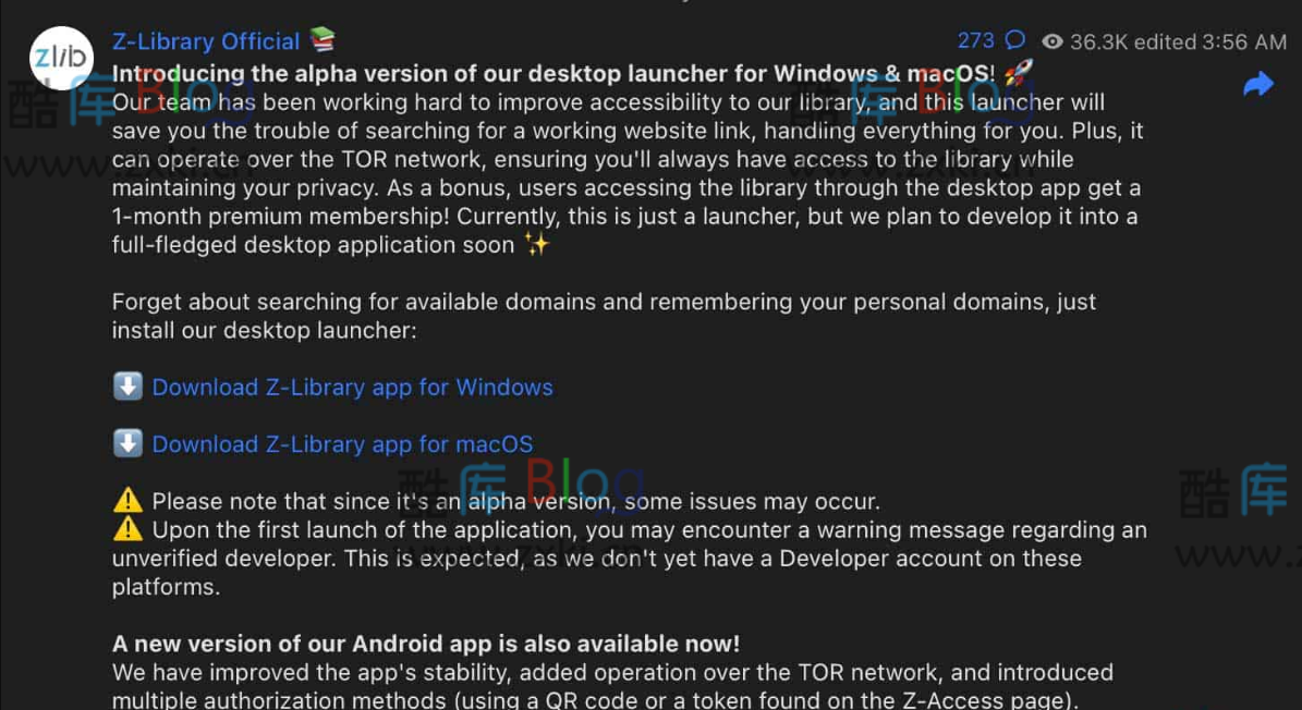 Z-library官方Windows电脑、macOS和Android客户端下载 第2张插图