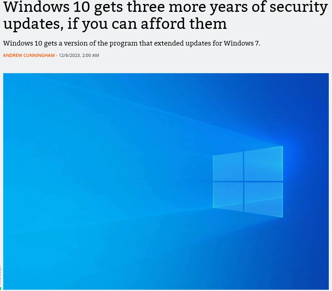 微软将为Win10提供三年付费扩展安全更新 第2张插图