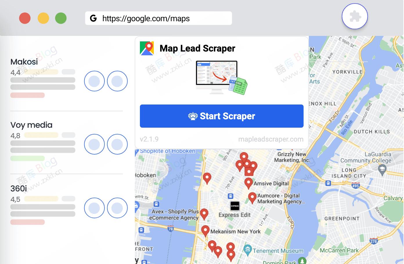 Map Lead Scraper-谷歌地图抓取插件 一键抓取谷歌地图数据 第2张插图