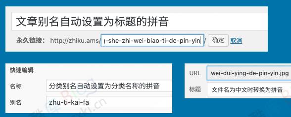 WordPress 文章别名、分类别名插件 Wenprise Pinyin Slug