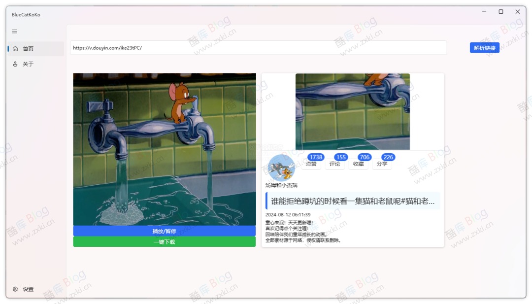 BlueCatKoKo - 抖音/快手视频下载工具